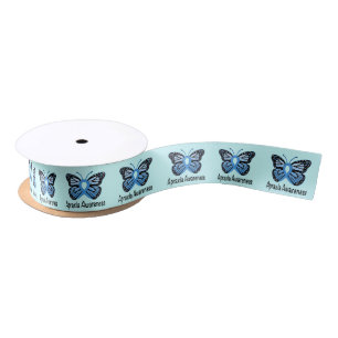 Apraxia Awareness Butterfly of Hope 1.5" Satin Ribbon