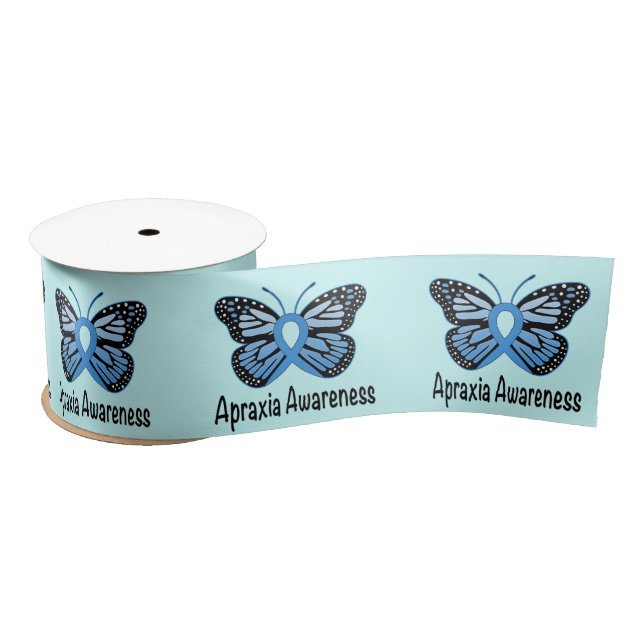 Apraxia Awareness Butterfly of Hope 3" Satin Ribbon (Spool)