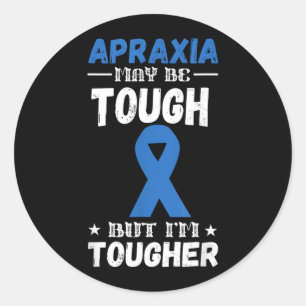 Apraxia Awareness Tougher Blue Ribbon Apraxia Classic Round Sticker