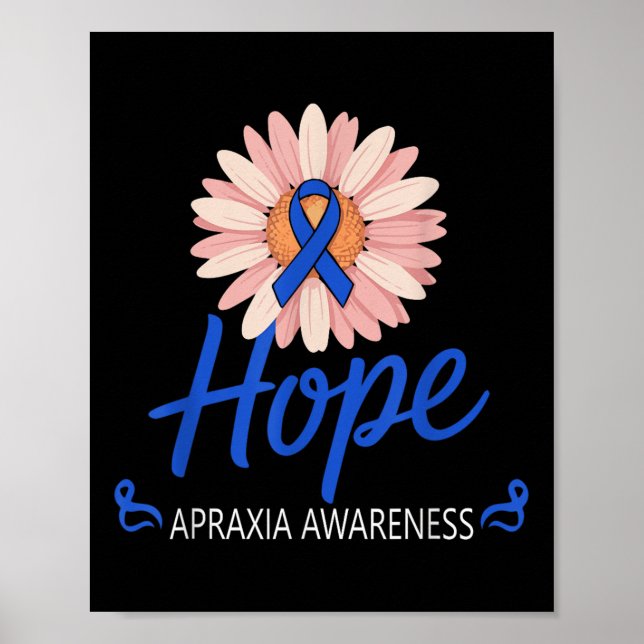 Apraxia Awareness Warrior Sunflower Support Speech Poster (Front)