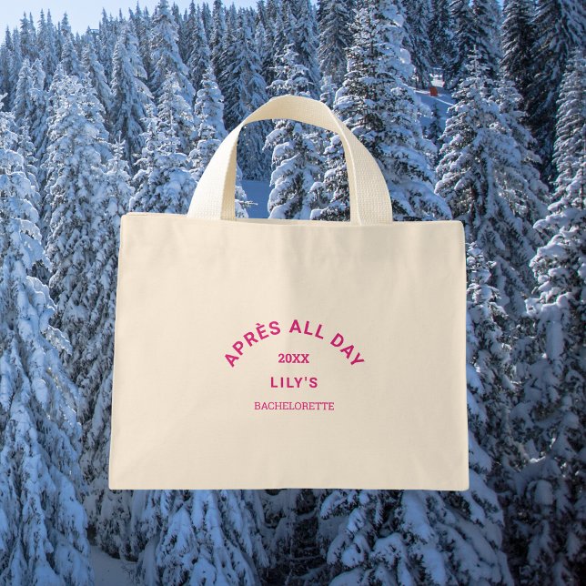 Après All Day Hot Pink Bachelorette Ski Crest Mini Tote Bag (Creator Uploaded)