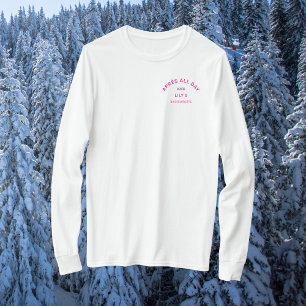Après All Day Hot Pink Bachelorette Ski Crest T-Shirt