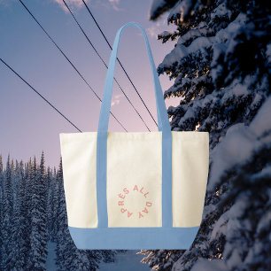Après All Day Pink Bachelorette Ski Party Crest Tote Bag