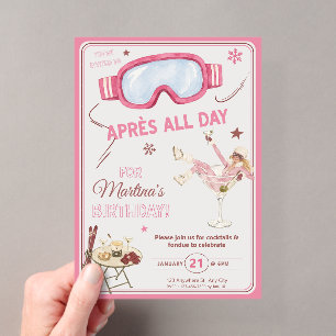Après All Day Ski Chic Acrylic Birthday Invitation