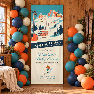 Après Bébé Retro Ski Baby Shower Welcome Banner