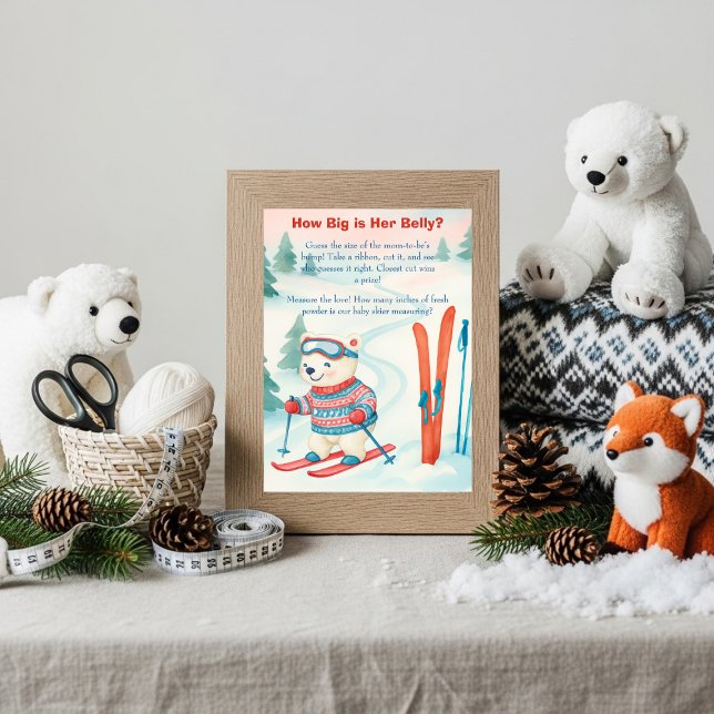 Après Bébé Ski Baby How Big Is Her Belly sign Invitation (Après Bébé Ski Baby How Big Is Her Belly sign)