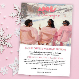 Après & Champagne Bachelorette Weekend Getaway Invitation