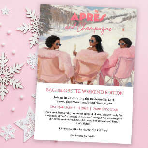 Après & Champagne Bachelorette Weekend Getaway Invitation