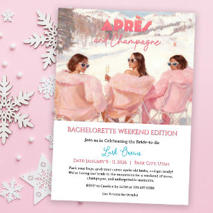 Après & Champagne Bachelorette Weekend Getaway Invitation