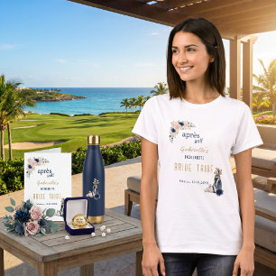 Après Golf Bachelorette Blue Elegant Preppy Floral T-Shirt