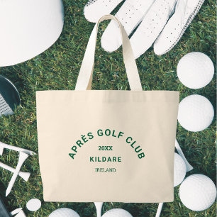 Après Golf Club Forest Green Golf Social Crest Large Tote Bag