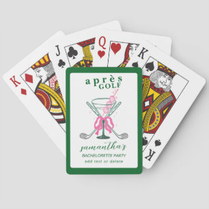 Aprés Golf Martini Coquette Bow Bachelorette Party Playing Cards