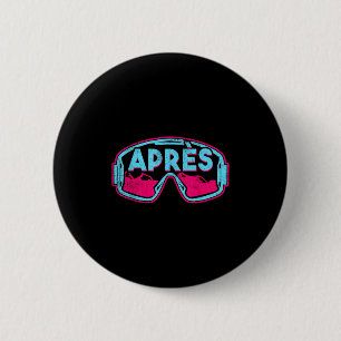 Après, Retro Ski Snowboard Vintage 80s 90s Skiing 6 Cm Round Badge
