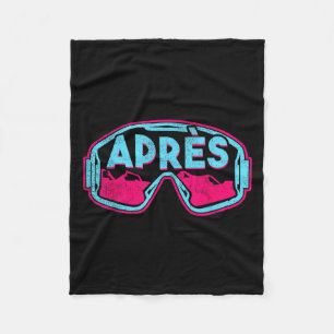 Après, Retro Ski Snowboard Vintage 80s 90s Skiing Fleece Blanket
