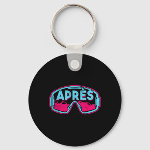 Après, Retro Ski Snowboard Vintage 80s 90s Skiing Key Ring