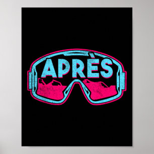 Après, Retro Ski Snowboard Vintage 80s 90s Skiing Poster