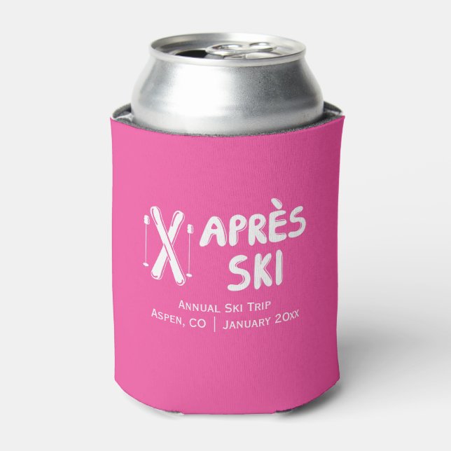 Apres Ski Annual Family Friend Ski Trip Name Can Cooler (Can Front)