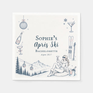 Après Ski Bachelorette Alpine Chic Cocktail Paper Napkin