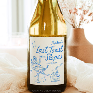 Apres Ski Bachelorette Party Favours Last Toast Wine Label