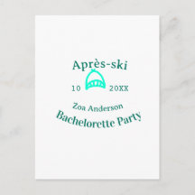Après-ski bachelorette party turquoise hat name da