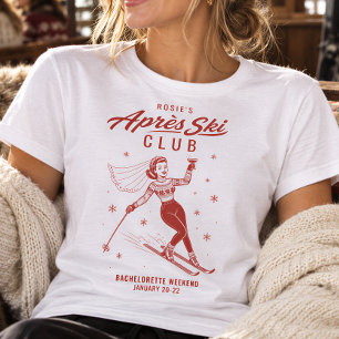 Apres Ski Bachelorette Red and White T-Shirt