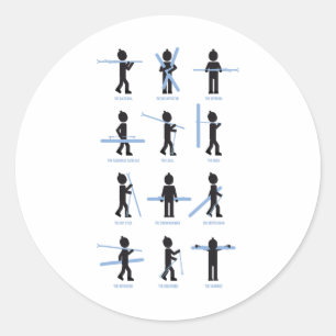 Apres Ski Carrying Options Variants Ski Wear Fun  Classic Round Sticker