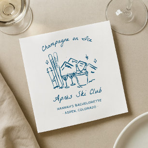 Après Ski Champagne on Ice Winter Bach Party Napkin