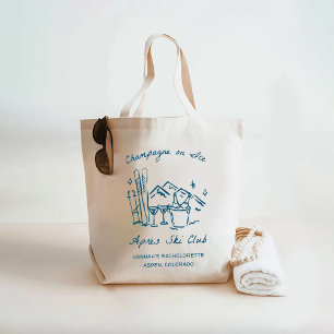 Après Ski Champagne on Ice Winter Bach Party Tote Bag