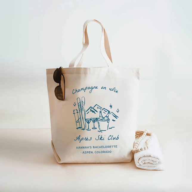Après Ski Champagne on Ice Winter Bach Party Tote Bag (Creator Uploaded)
