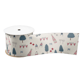 Apres Ski Champagne Pink Winter Gift Wrap Satin Ribbon
