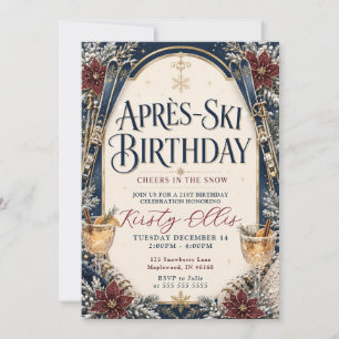 Après‑Ski Cheers in the Snow 21st birthday Invitation