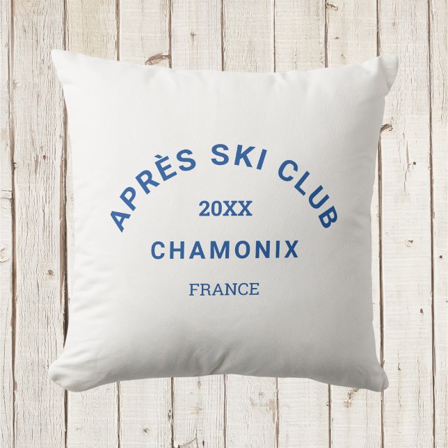 Après Ski Club Cool Blue Ski Resort Crest Cushion (Creator Uploaded)