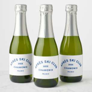 Après Ski Club Cool Blue Ski Resort Crest Sparkling Wine Label
