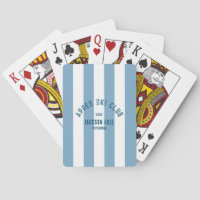 Apres Ski Club Custom Retro Blue Cabana Stripe