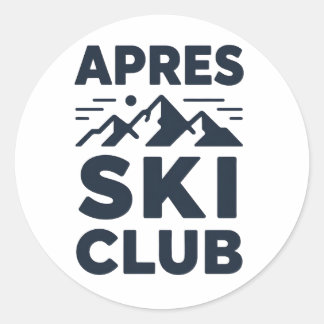 Apres Ski Club Mountain Logo - Custom Mens Winter Classic Round Sticker