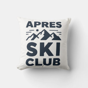 Apres Ski Club Mountain Logo - Custom Mens Winter Cushion