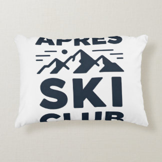 Apres Ski Club Mountain Logo - Custom Mens Winter  Decorative Cushion