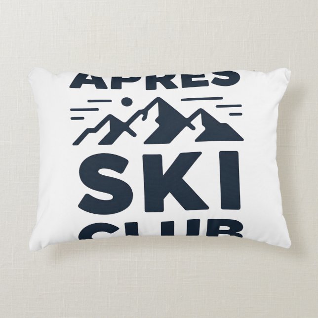 Apres Ski Club Mountain Logo - Custom Mens Winter  Decorative Cushion (Front)