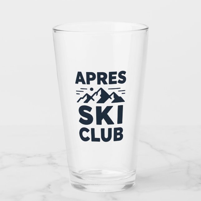 Apres Ski Club Mountain Logo - Custom Mens Winter  Glass (Front)