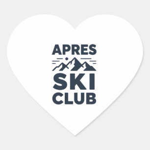 Apres Ski Club Mountain Logo - Custom Mens Winter  Heart Sticker