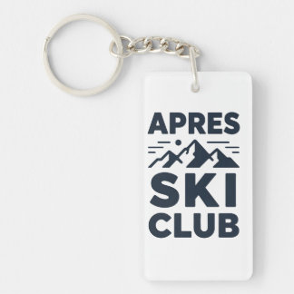 Apres Ski Club Mountain Logo - Custom Mens Winter Key Ring