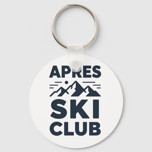 Apres Ski Club Mountain Logo - Custom Mens Winter  Key Ring (Front)