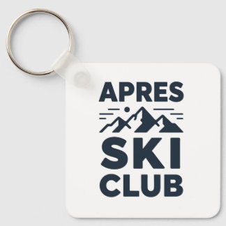 Apres Ski Club Mountain Logo - Custom Mens Winter Key Ring