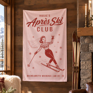 Apres Ski Club Pink Bachelorette Party Banner