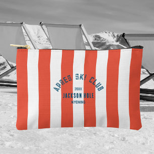 Apres Ski Club Red Stripe Custom Location Ski Accessory Pouch