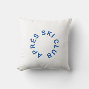 Après Ski Club Winter Cool Blue Ski Crest Cushion