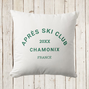 Après Ski Club Winter Green Ski Resort Crest Cushion