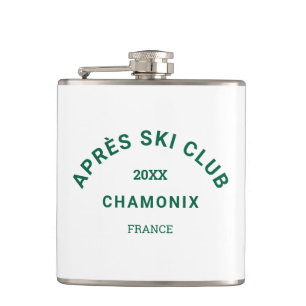 Après Ski Club Winter Green Ski Resort Crest Hip Flask