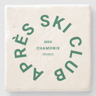Après Ski Club Winter Green Ski Resort Crest Stone Coaster