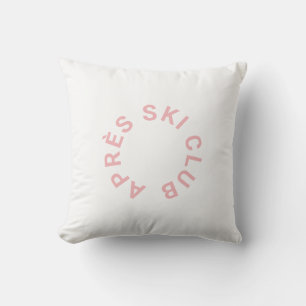 Après Ski Club Winter Icy Pink Ski Crest Cushion